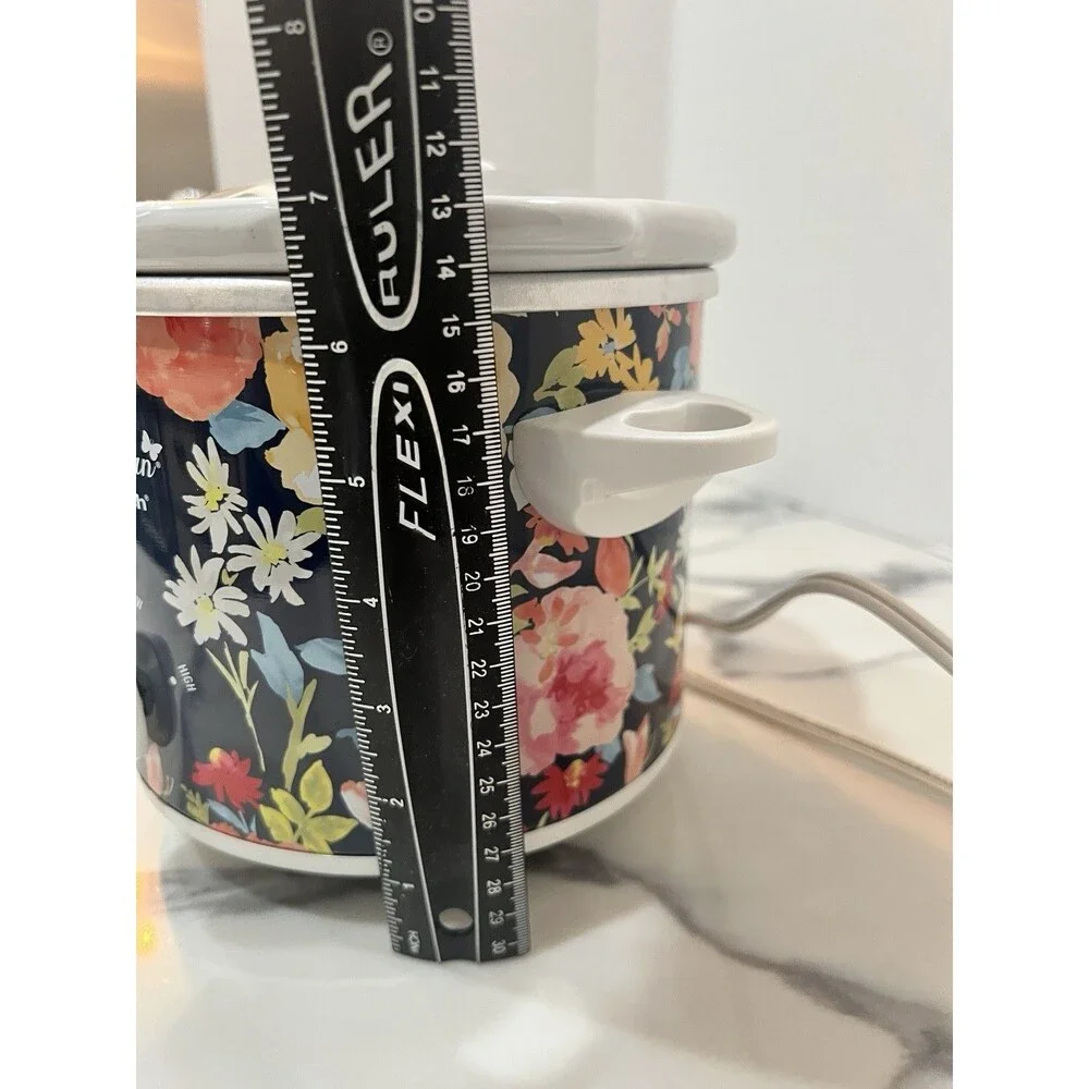 Rare Pioneer Woman 1.5 Quart Slow Cooker Crock Pot - Floral Design - Tested